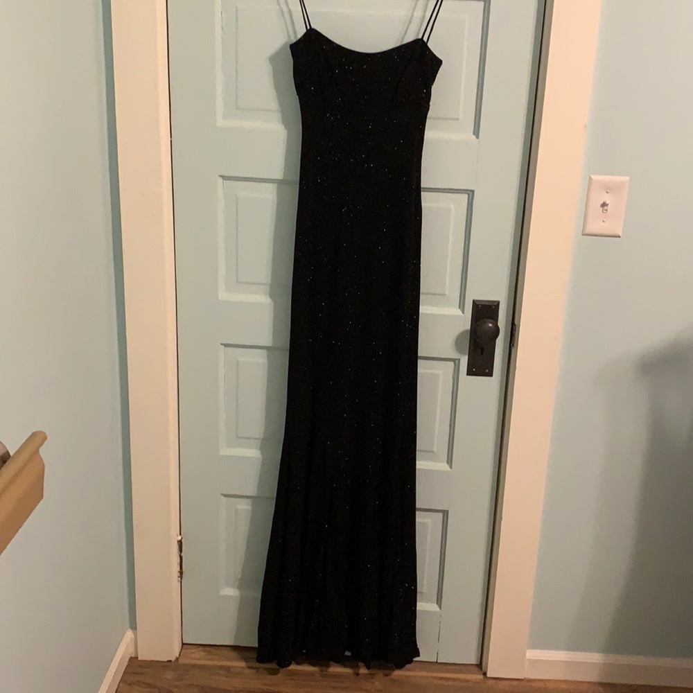 Sparkly floor length black evening gown
